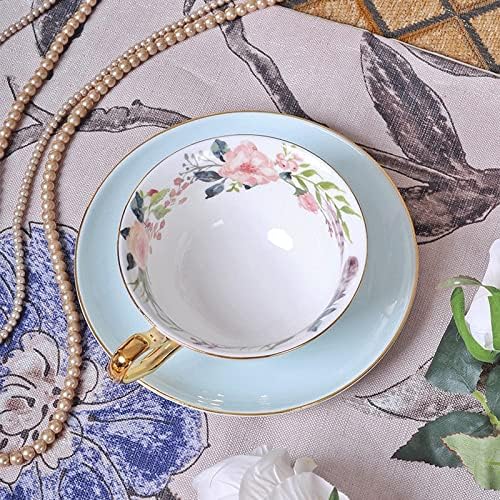 GENIGW porcelán Kávés Csészét &Csészealj Szett Arany Felni Tea Csésze Víz Gyönyörű Virág Teáscsésze Kerámia