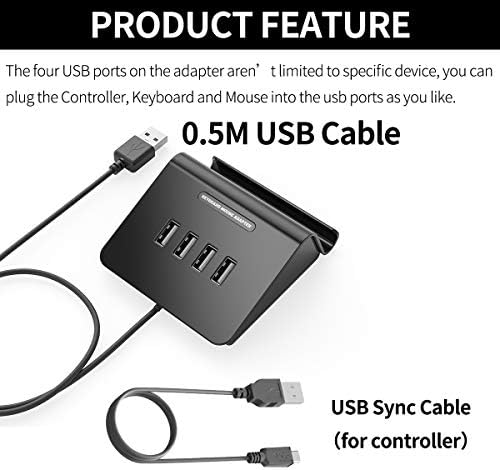IFYOO KMAX1 Billentyűzet-Egér Adapter Átalakító Xbox / PS4 / Kapcsoló / PS3 [Mellékelt USB Szinkron Kábel