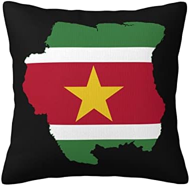 KADEUX Suriname Zászló Térkép Párna Lapkák 18x18 Hüvelyk Párnákat Helyezze Tér Párnát Borító