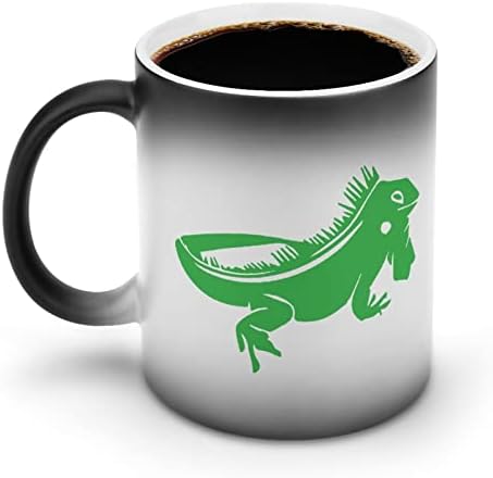 Zöld Gyík Kaméleon Hő Változó Bögre Mágikus Kávé Dobon Kerámia teáscsésze Személyre szabott Ajándék Irodában,