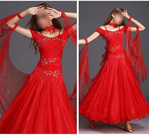 CCBUY Standard társastánc Ruha Női Rövid Ujjú Waltztango Flamenco Jelmez Verseny Tánc Dres (Szín : B,