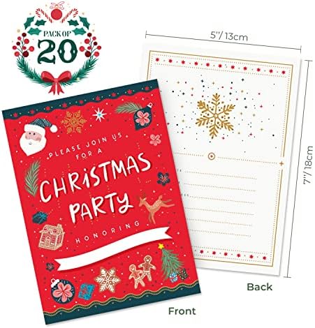 Örömteli Karácsonyi Játékok Meghívókat A Borítékok Csomag 20 | Karácsonyi Party Felkéri 5 x 7 Kártya -