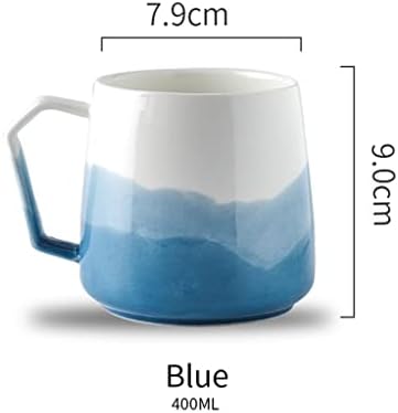 SDFGH 280ml 400ml Rózsaszín Kék Kerámia Bögre Tejet, Kávét, mint egy Kezelni Tea Csésze Fa Raklap kávéscsésze