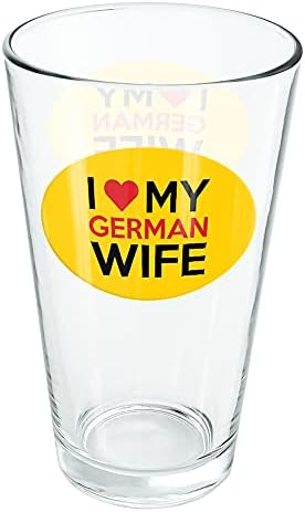 Szeretem A német Feleség 16 oz Üveg, Edzett Üveg, Nyomtatott Design & Tökéletes Rajongó Ajándék | Nagy